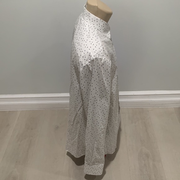 PERRY ELLIS Mens Stretch Button Down Long Sleeve Shirts Large Trees White - Picture 3 of 6